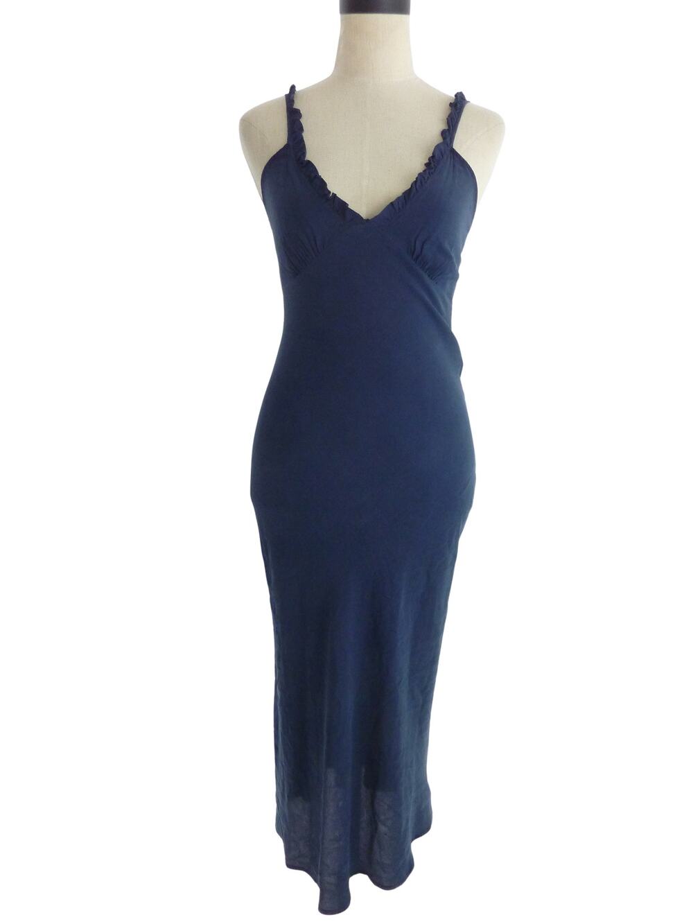 Rouje PARIS NWT Womens Carlita Dress Size S 34 Navy Blue Midi Sleeveless Slip